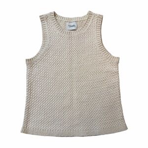 Stitches & Stripes Cream Colored Knit Sleeveless Top